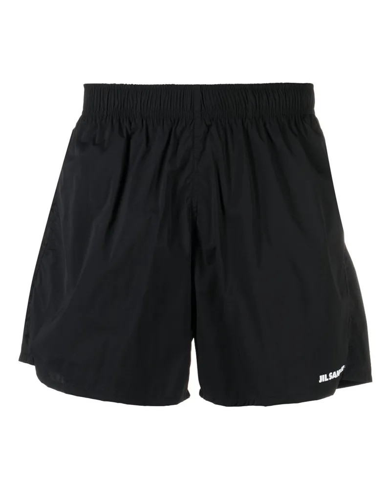 Jil Sander Badeshorts mit Logo-Print - Schwarz Schwarz