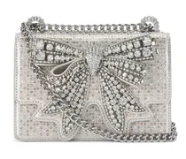 Satchel-Tasche mit Strassschleife - Silber