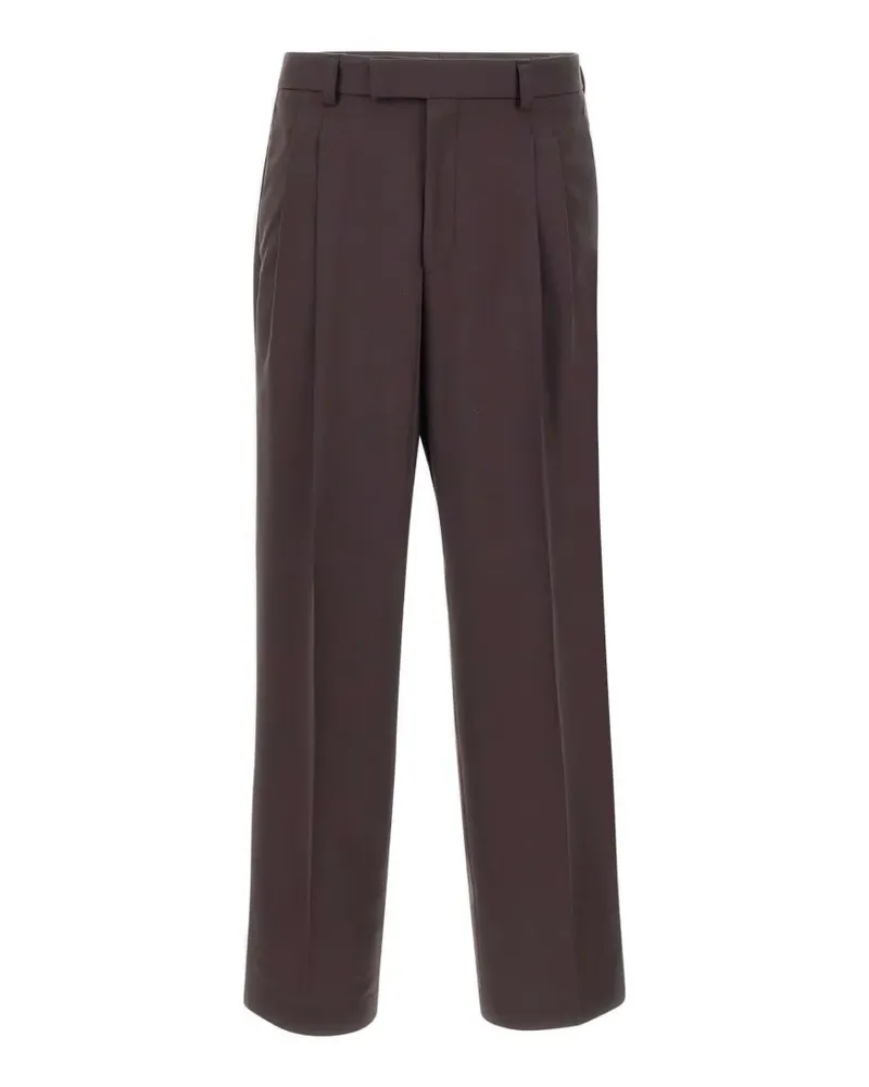 HUGO BOSS pleated twill trousers - Braun Braun