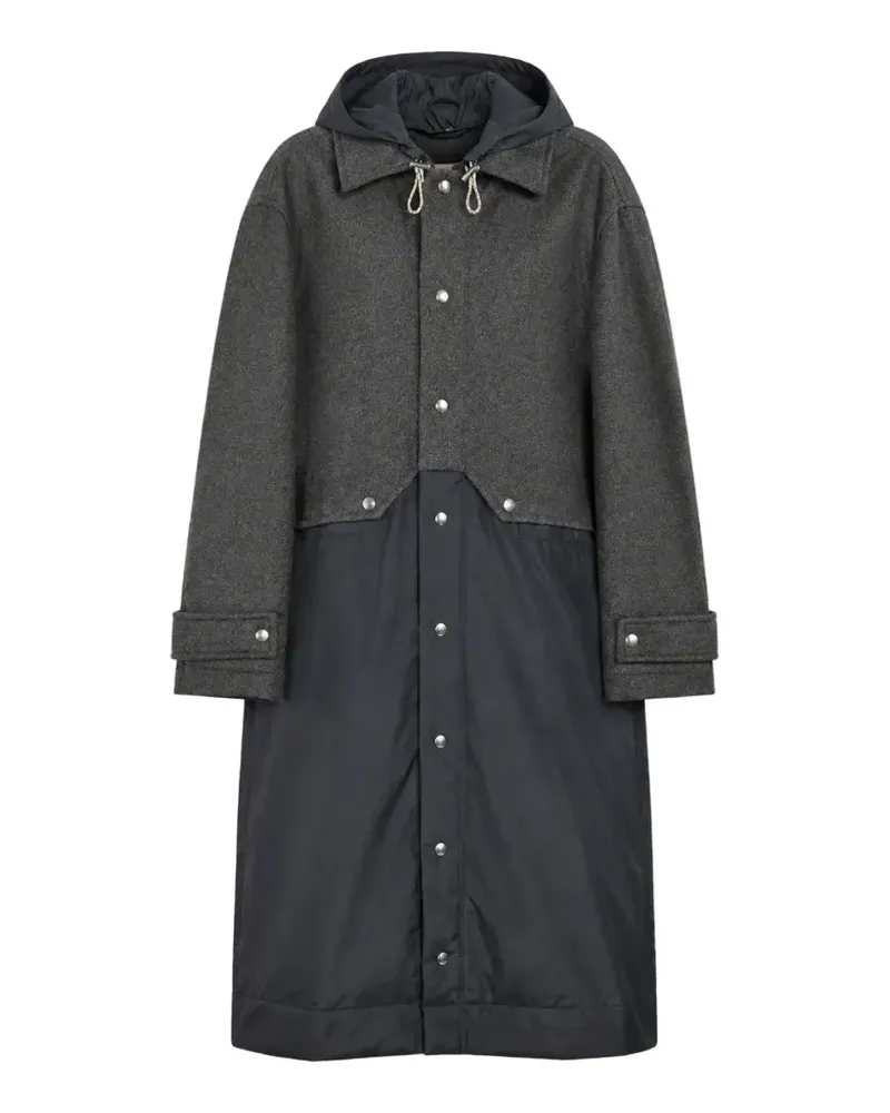 PLAN C Kapuzenmantel im Layering-Look - Grau Grau