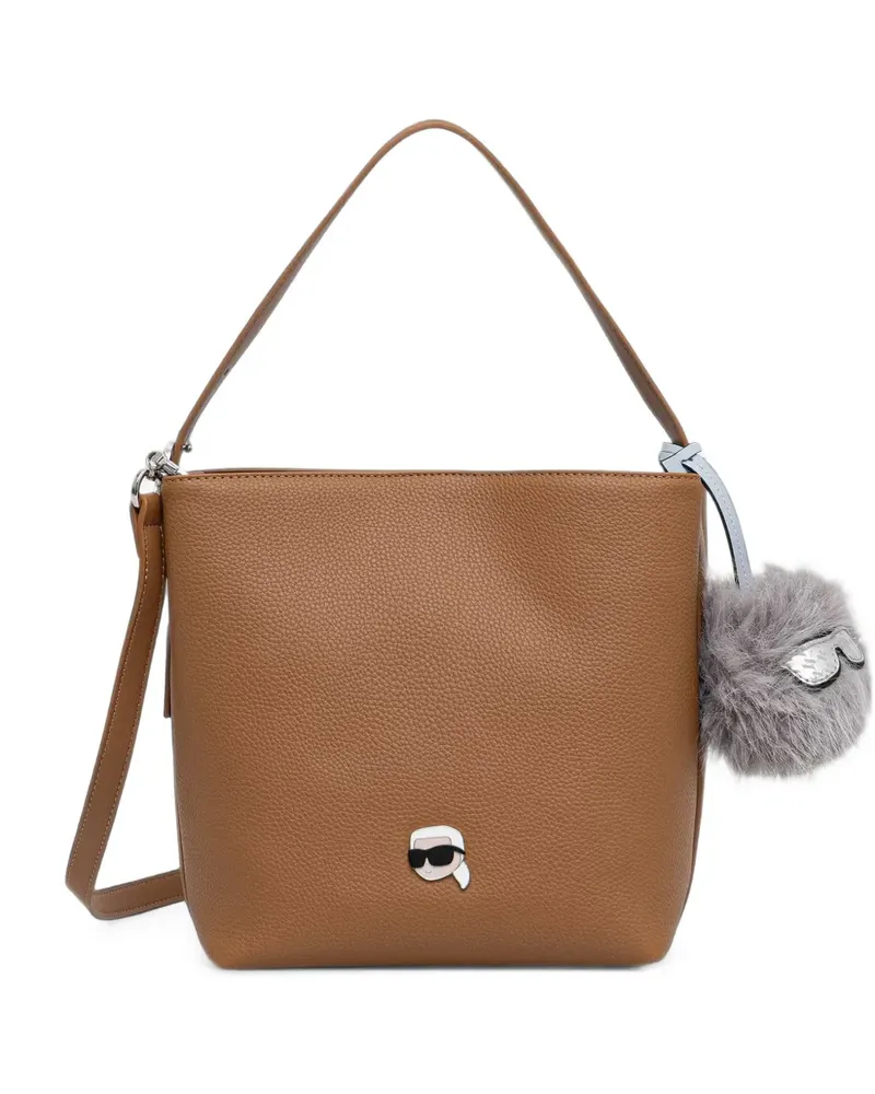Karl Lagerfeld Tote Bag mit Logo-Schild - Braun Braun