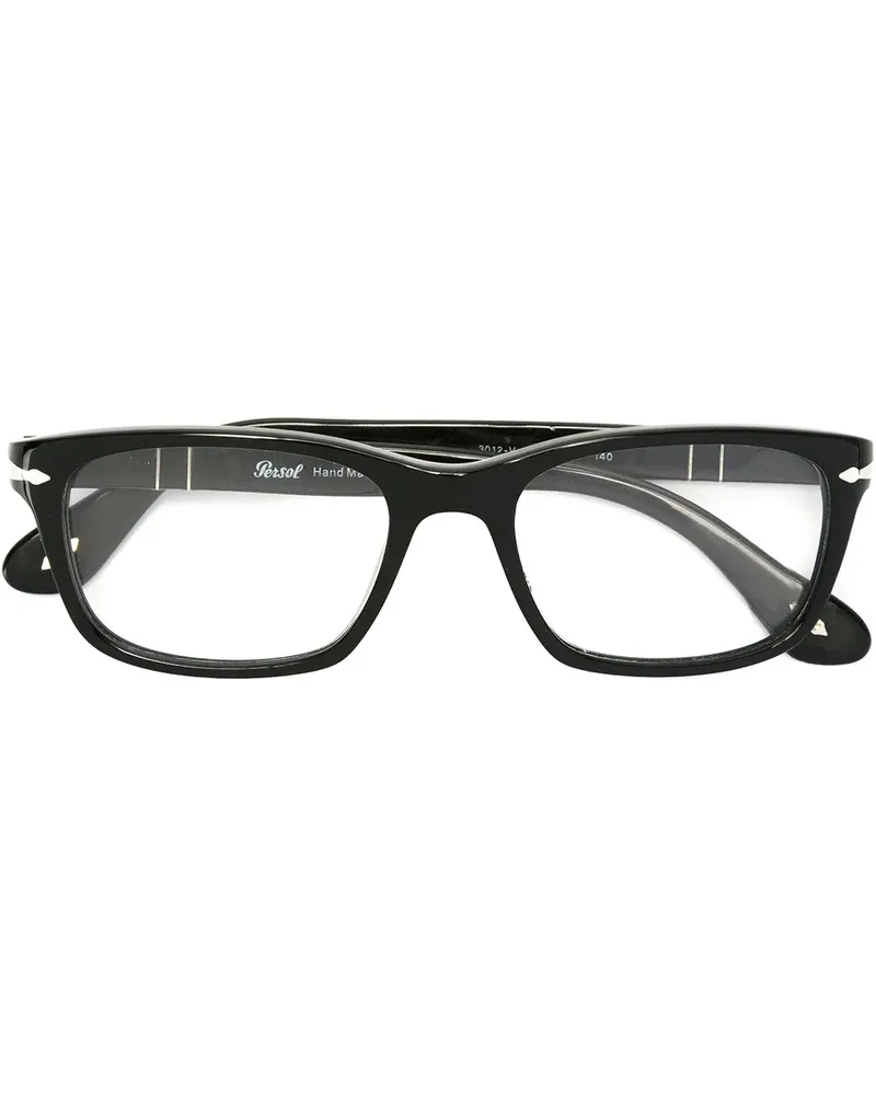 Persol Rechteckige Brille - Schwarz Schwarz
