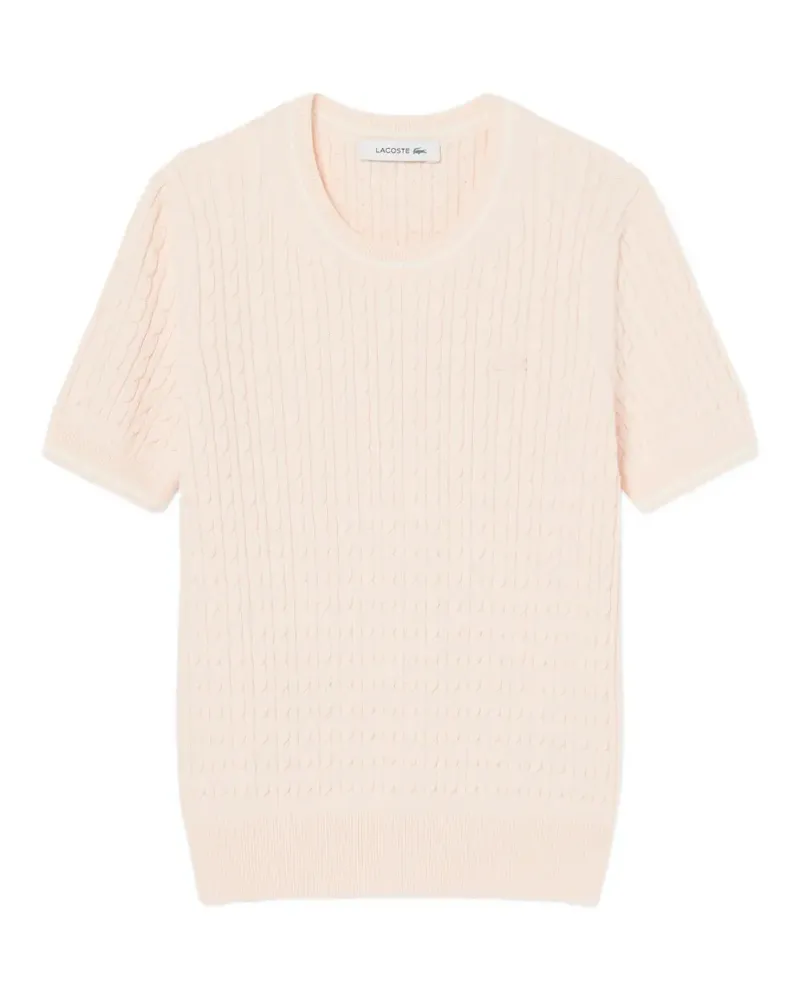 Lacoste cable-knit short-sleeve T-shirt - Rosa Rosa