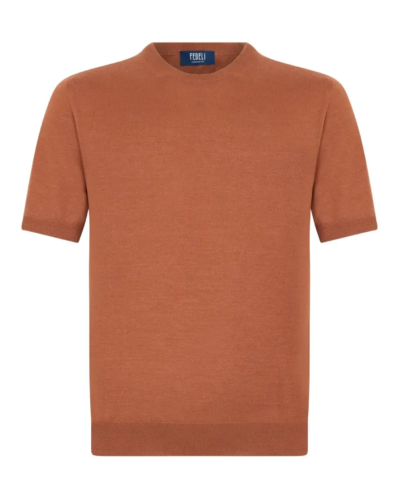 Fedeli short-sleeved round-neck T-shirt - Braun Braun