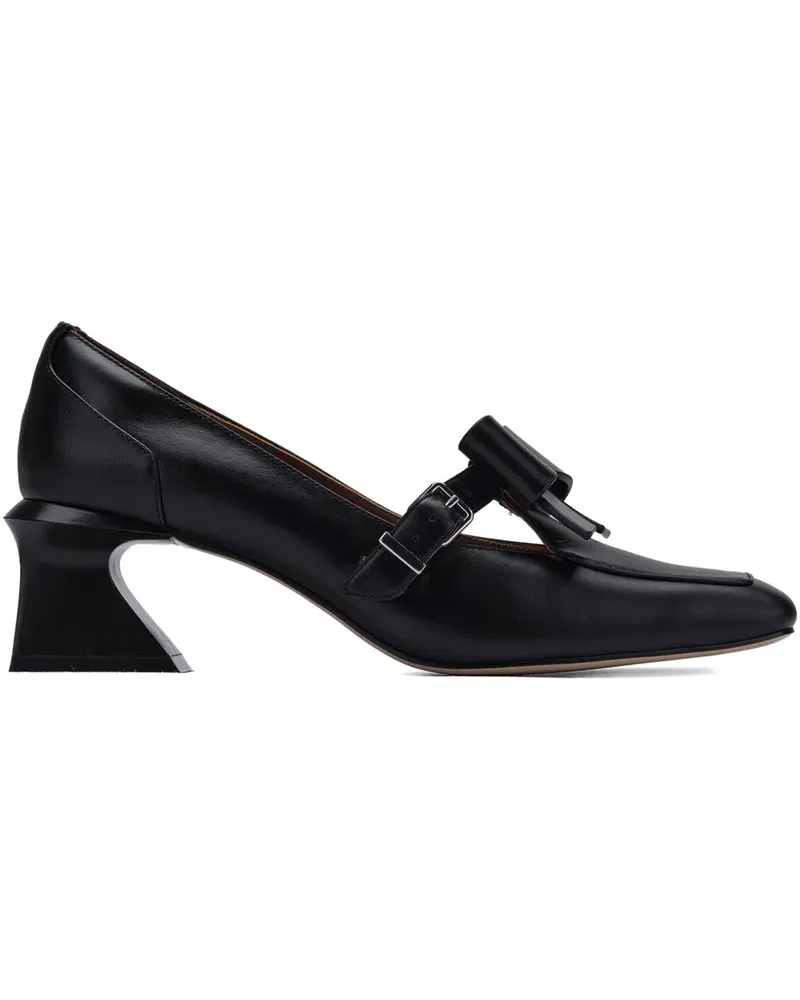 SHUSHU/TONG bow buckle leather pumps - Schwarz Schwarz