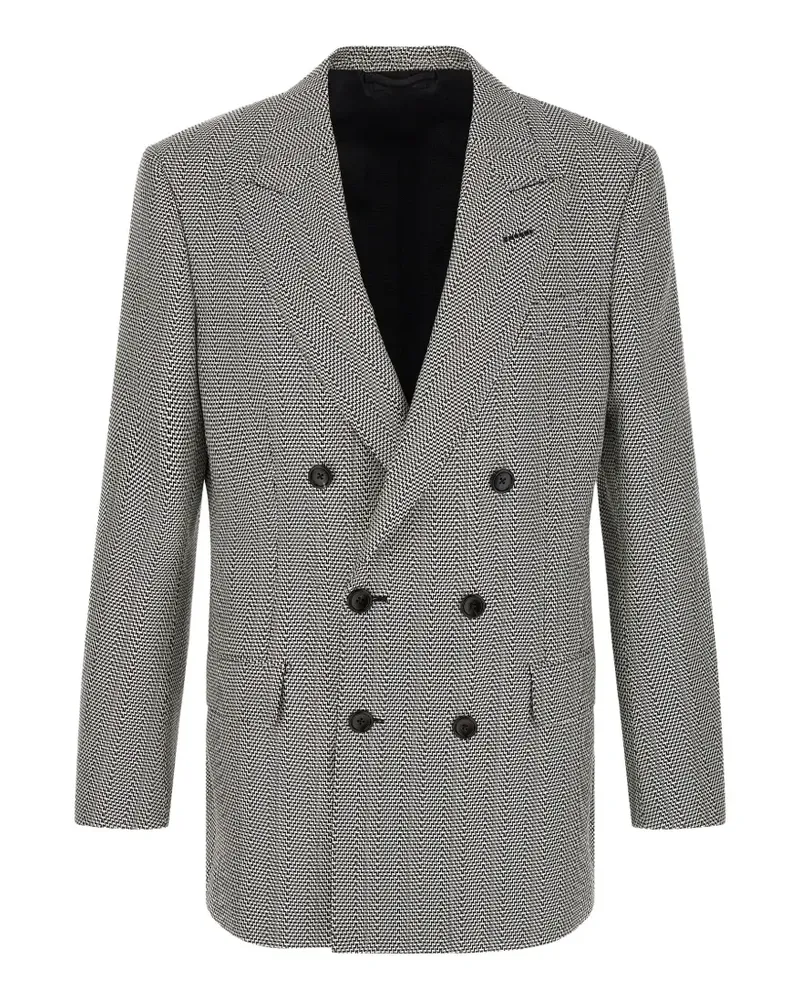 Tom Ford geometric double-breasted blazer - Weiß Weiß