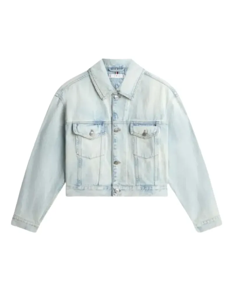 Tommy Hilfiger logo-embroidered denim jacket - Blau Blau