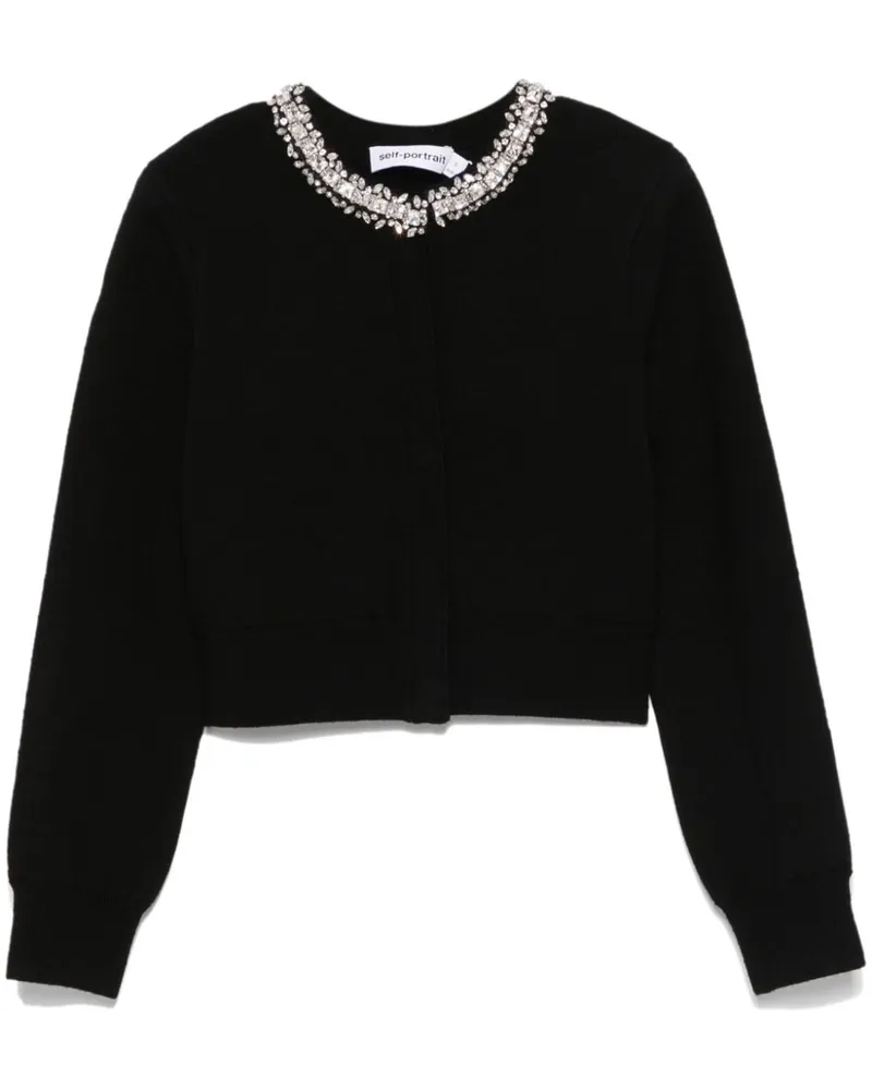 Self-Portrait Verzierter Cardigan - Schwarz Schwarz