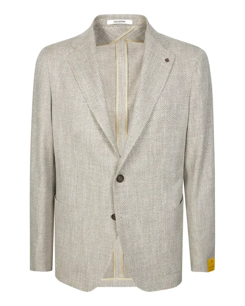 Tagliatore herringbone single-breasted jacket - Grau Grau