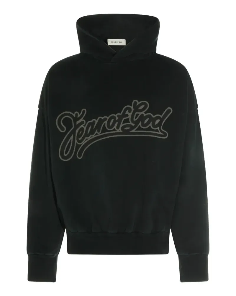 Fear of God logo-print hoodie - Schwarz Schwarz