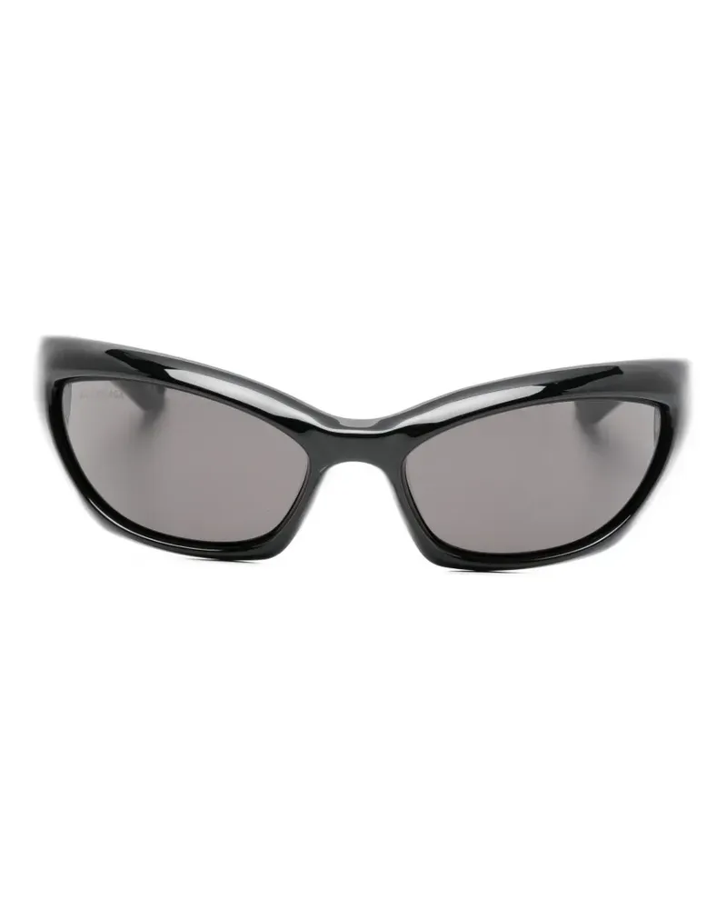 Balenciaga Geometrische Sonnenbrille - Schwarz Schwarz