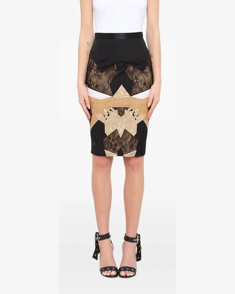 Givenchy Midirock mit Spitzeneinsatz - Schwarz Schwarz