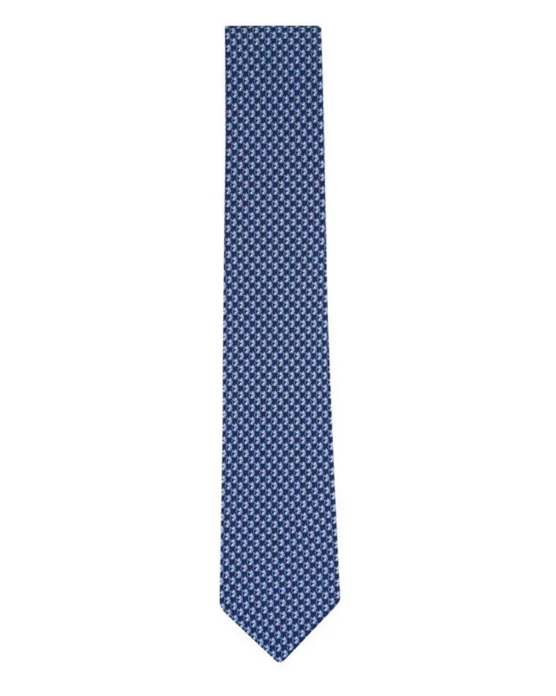 Ferragamo patterned tie - Blau Blau