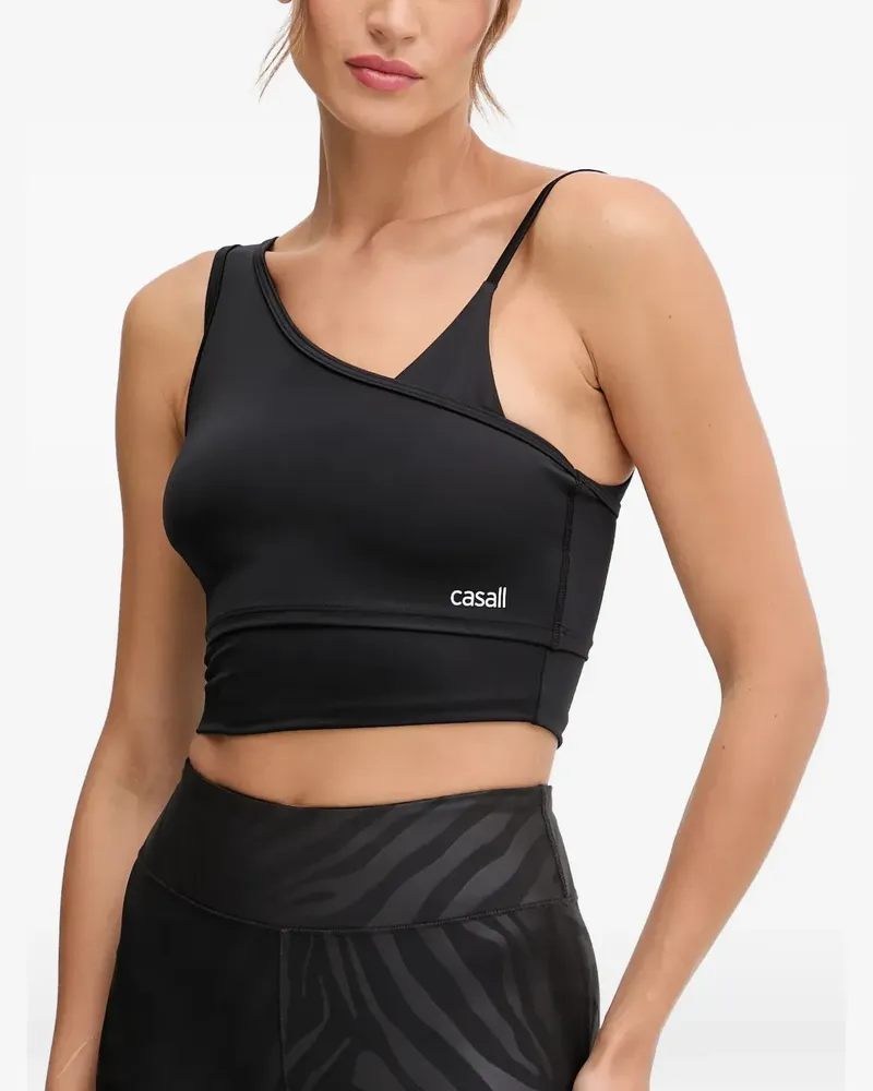 Casall asymmetric crop top - Schwarz Schwarz