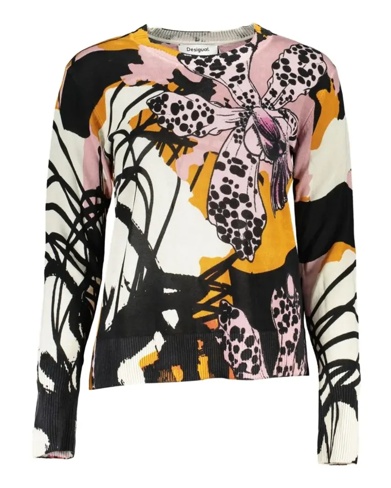 Desigual abstract floral-print sweater - Nude Nude