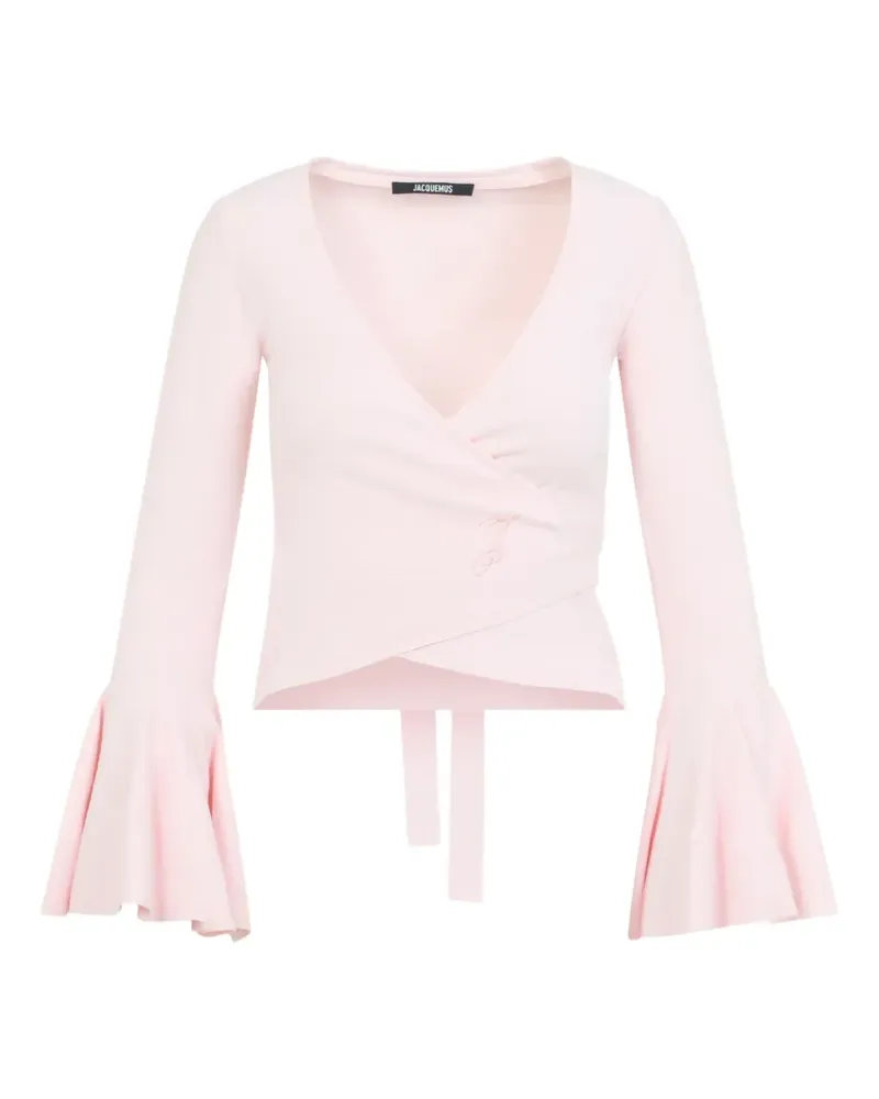 Jacquemus Paysan wrap-style bell-sleeve top - Rosa Rosa