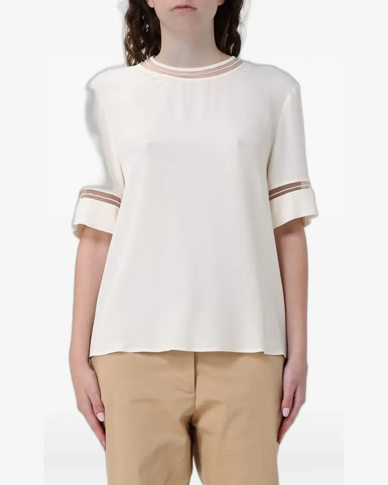 Fabiana Filippi sheer-panelled blouse - Nude Nude