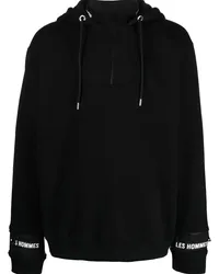 Les Hommes Hoodie mit Reißverschluss Schwarz