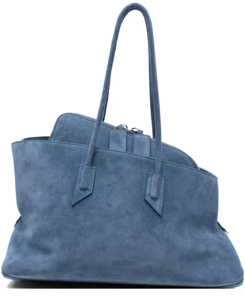 ATTICO medium La Passeggiata suede tote bag - Blau Blau
