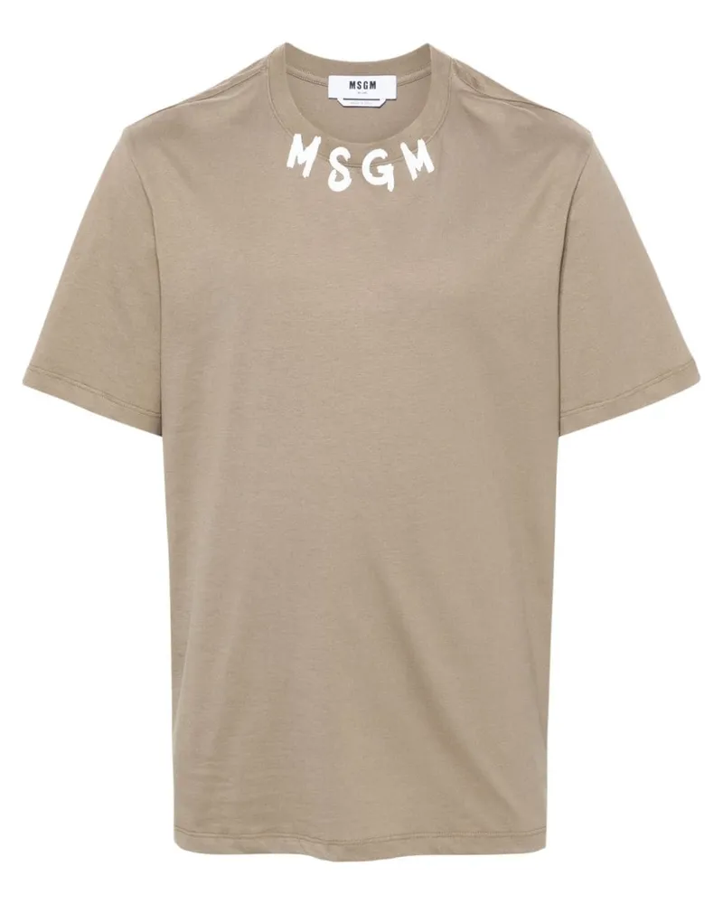 MSGM T-Shirt mit Logo-Print Grün