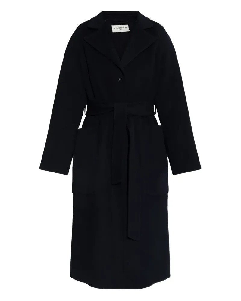 Officine Generale belted wool coat - Blau Blau