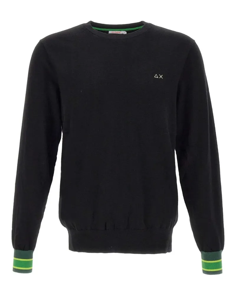 Sun68 embroidered-logo ribbed sweater - Schwarz Schwarz