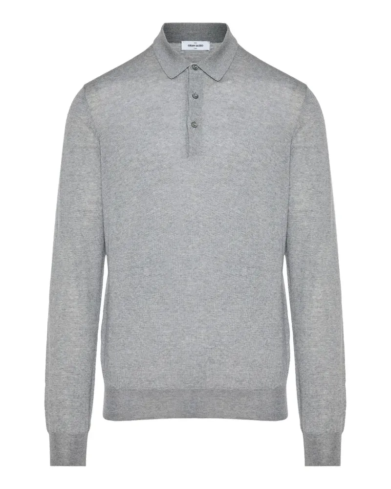 Gran Sasso Gestricktes Poloshirt - Grau Grau