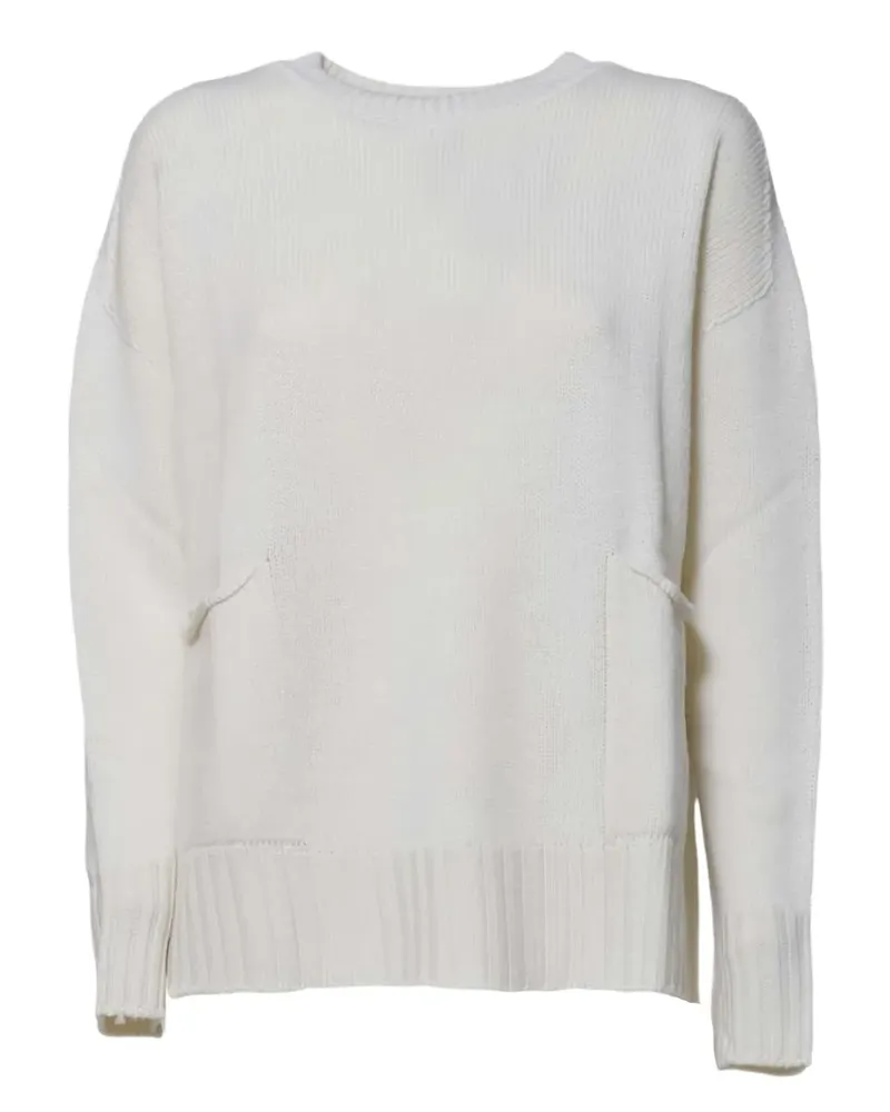 SOLOTRE Pullover mit Rundhalsausschnitt - Weiß Weiß