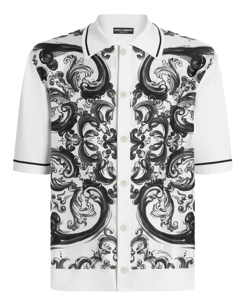 Dolce & Gabbana Hemd mit Majolica-Print - Weiß Weiß