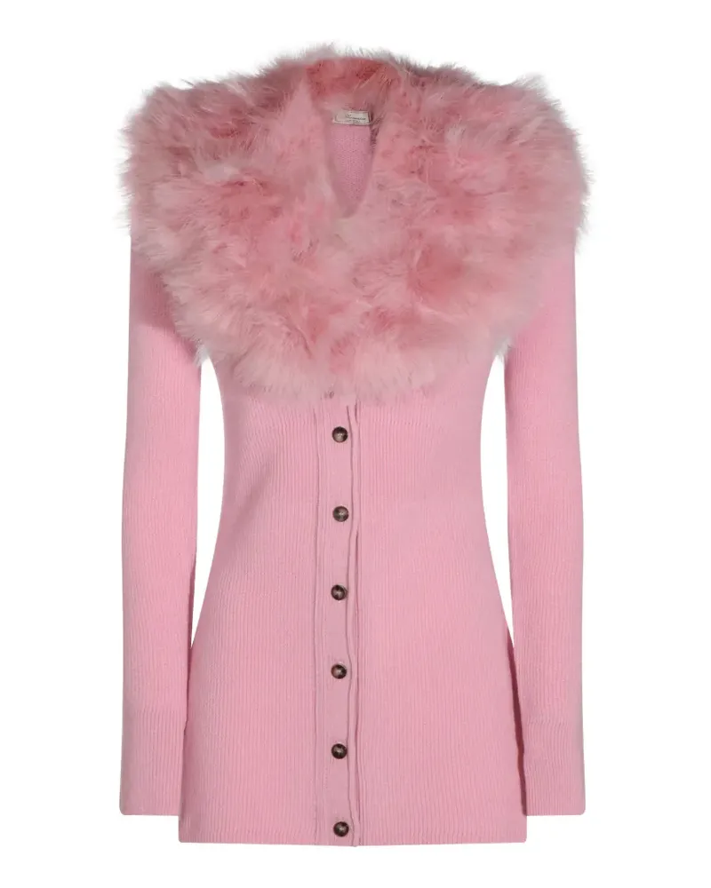 Blumarine Cardigan mit Federbesatz - Rosa Rosa