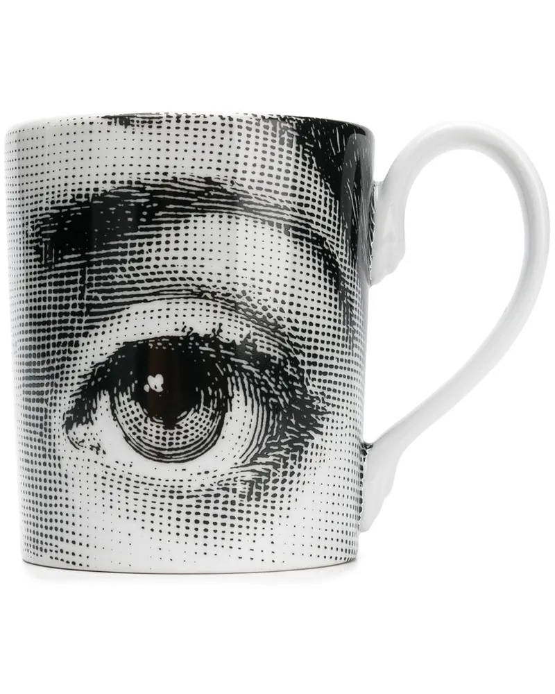 Fornasetti Tasse mit Print Weiß