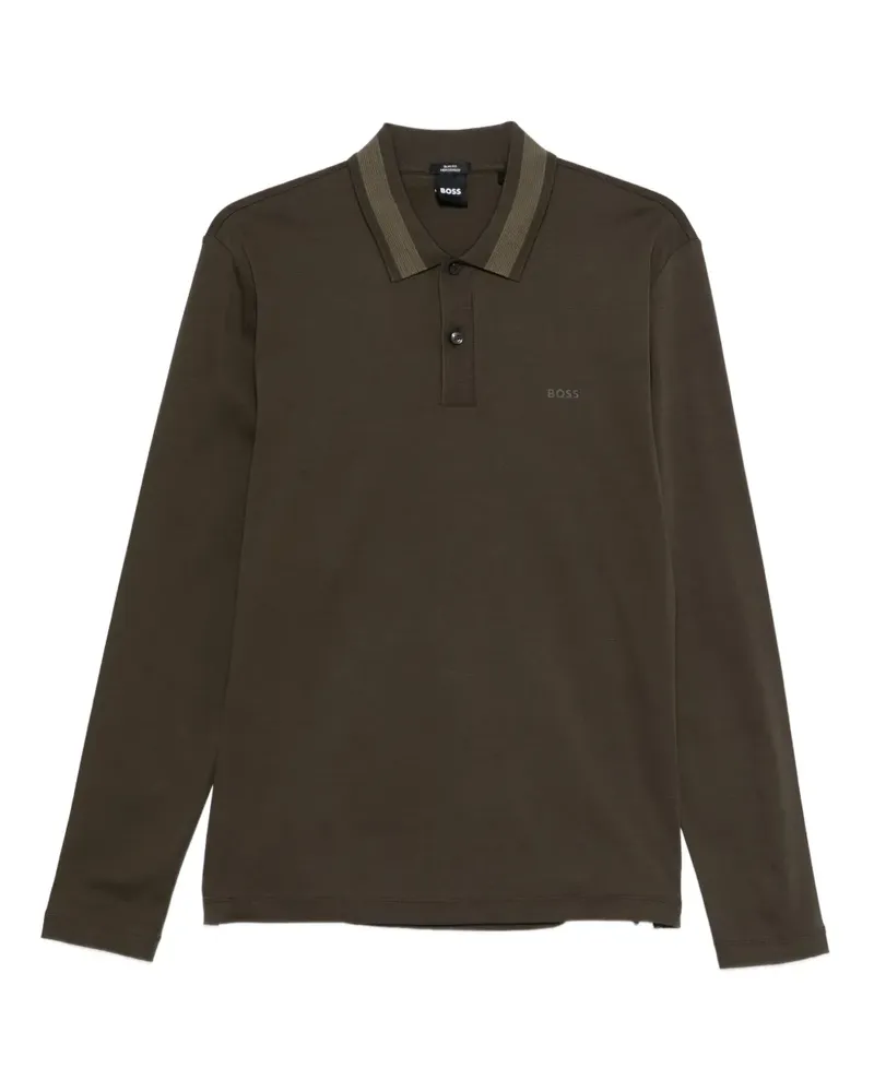 HUGO BOSS long-sleeve polo shirt - Braun Braun