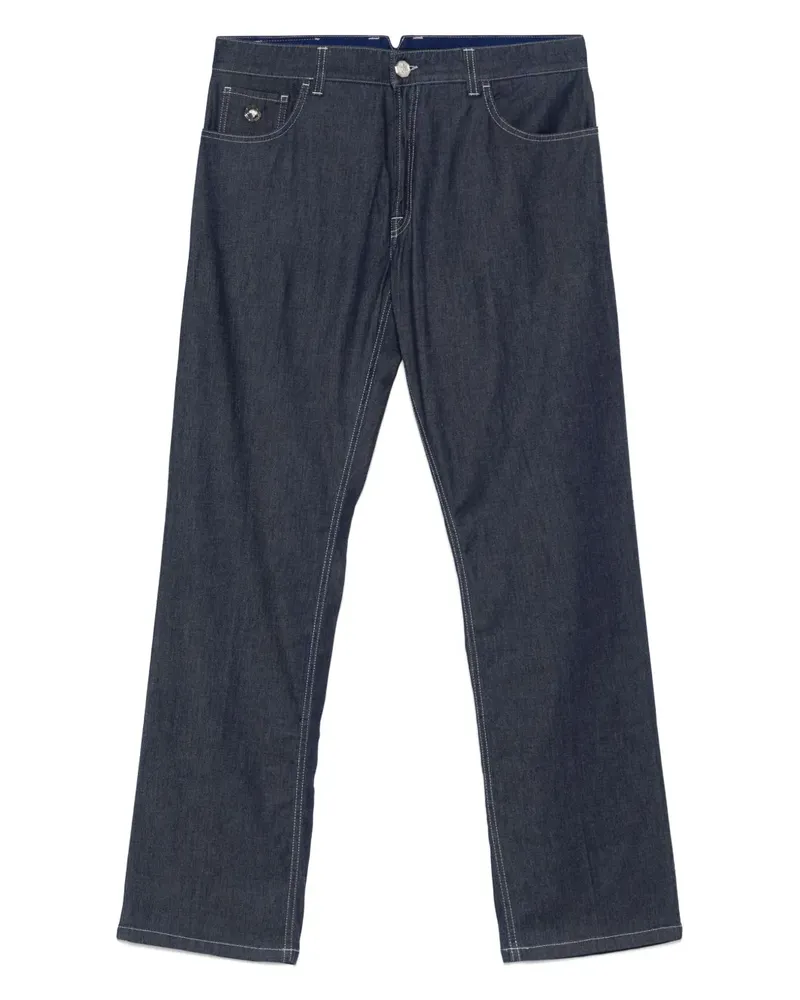 Stefano Ricci Jeans mit Logo-Applikation - Blau Blau
