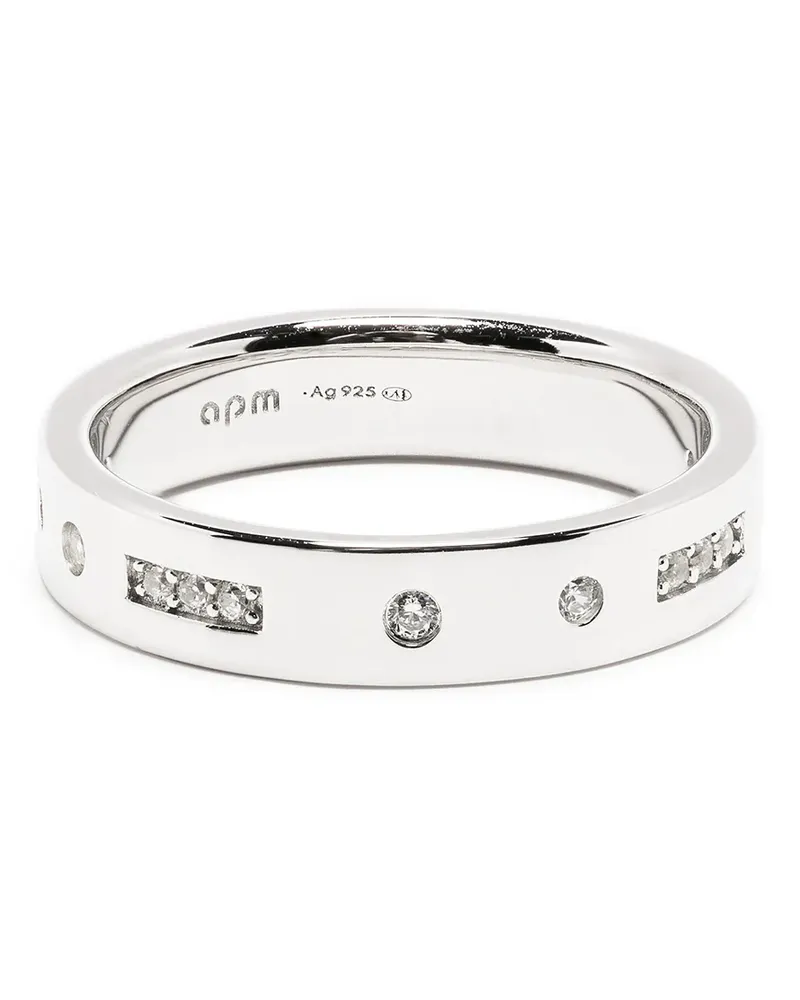 APM Monaco Morse Code Ring - Silber Silber