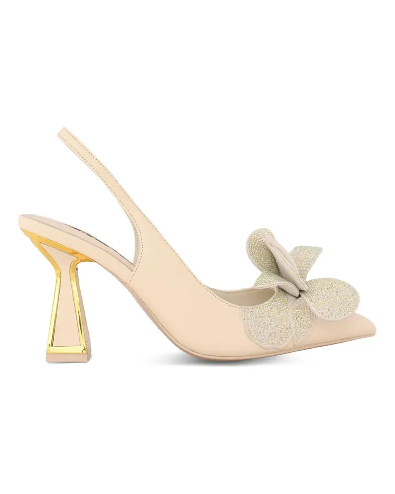Kat Maconie Henni crystal-embellished floral slingback pumps - Nude Nude
