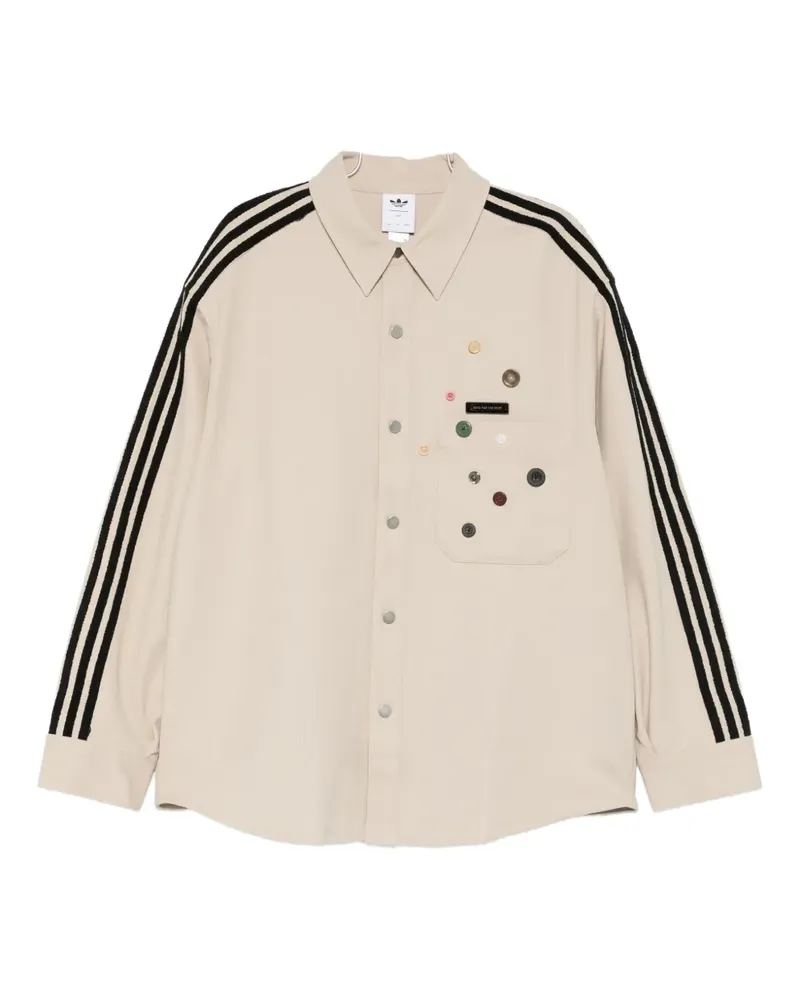 adidas x Song for the Mute Adi006 button-embellished shirt - Nude Nude