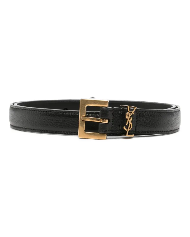 Saint Laurent Gürtel mit YSL-Schild - Schwarz Schwarz