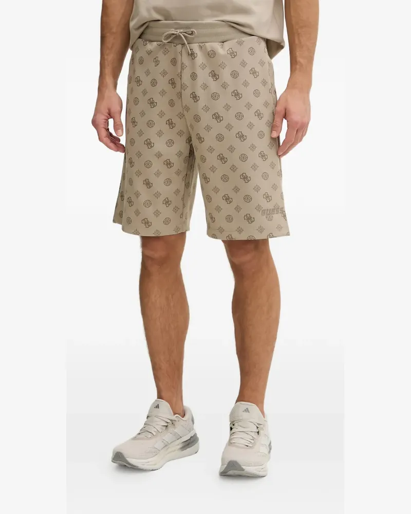 Guess monogram-print drawstring shorts - Nude Nude