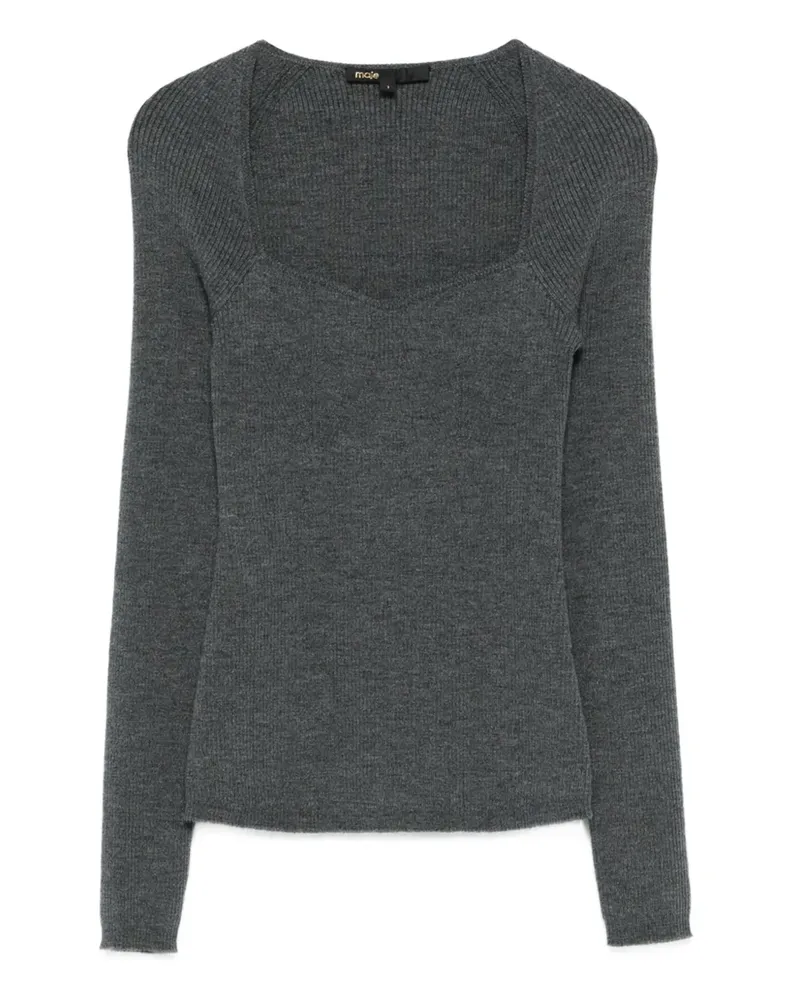Maje Klassischer Pullover - Grau Grau