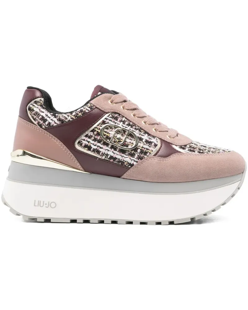 Liu Jo tweed-panelled platform sneakers - Rosa Rosa