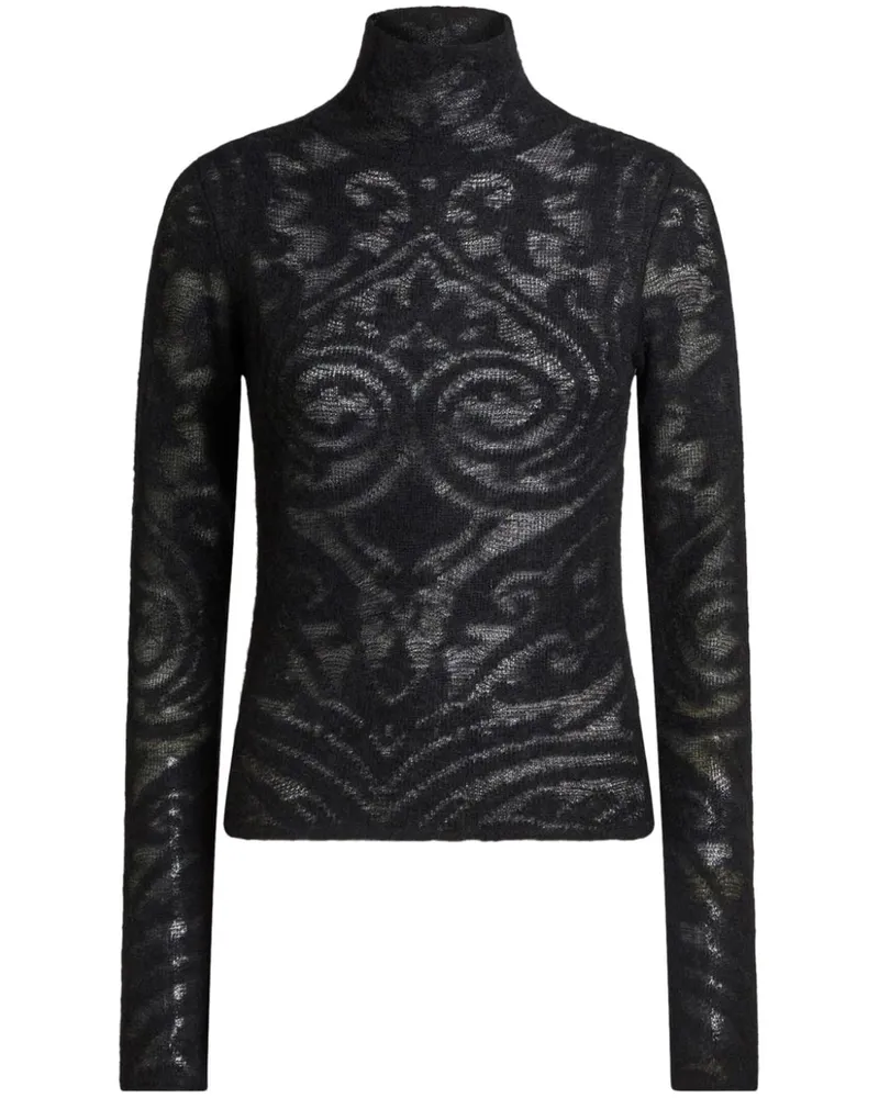 Etro Jacquard-Pullover mit Rollkragen - Schwarz Schwarz