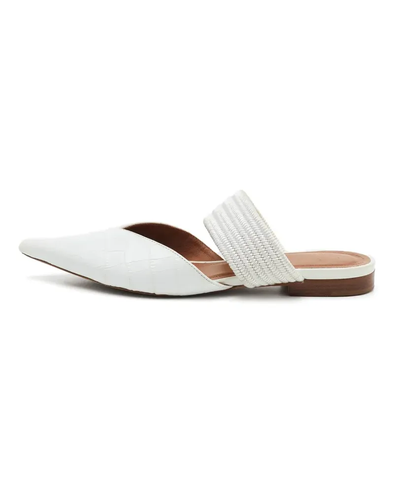 Malone Souliers Maisie Mules mit Kroko-Prägung - Weiß Weiß
