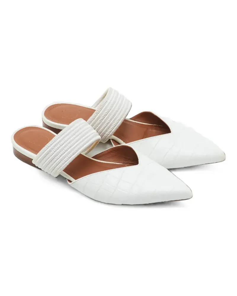 Malone Souliers Maisie croc-embossed mules - Weiß Weiß