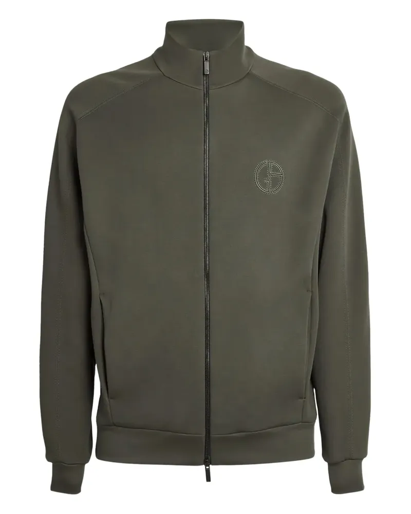 Giorgio Armani logo-embroidered zip-up sweatshirt - Grün Grün