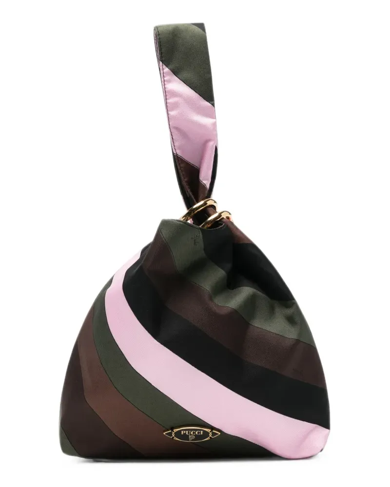 Emilio Pucci printed silk-twill pochette - Braun Braun