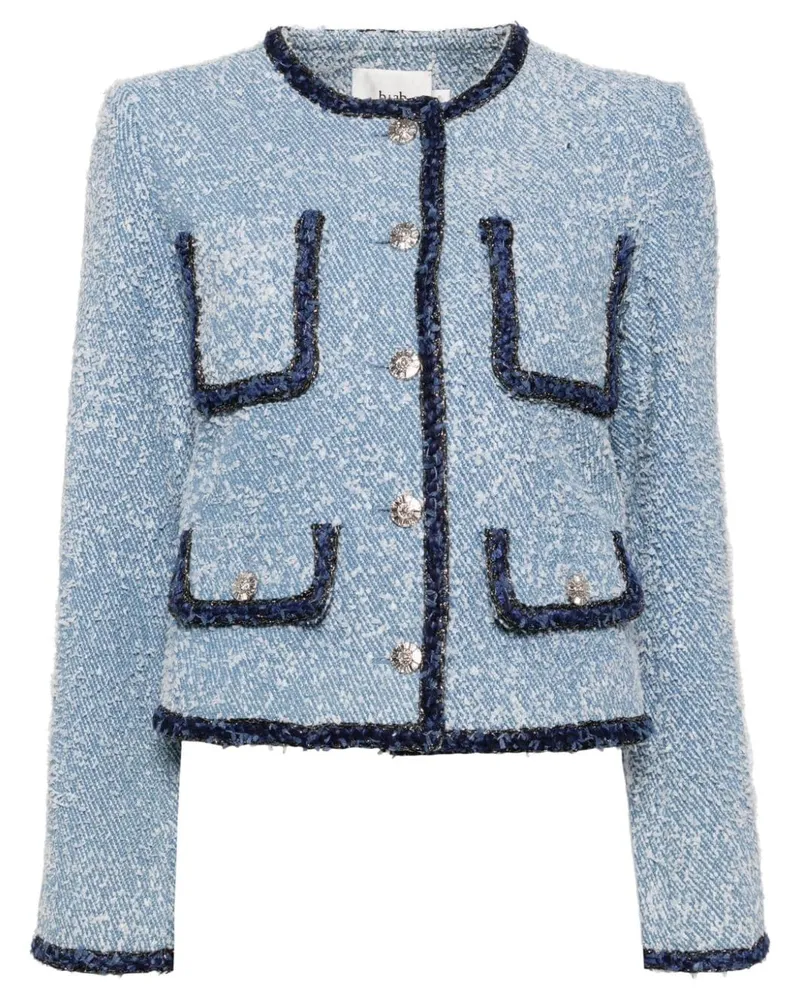 b+ab Jacke mit Kontrastpaspeln - Blau Blau
