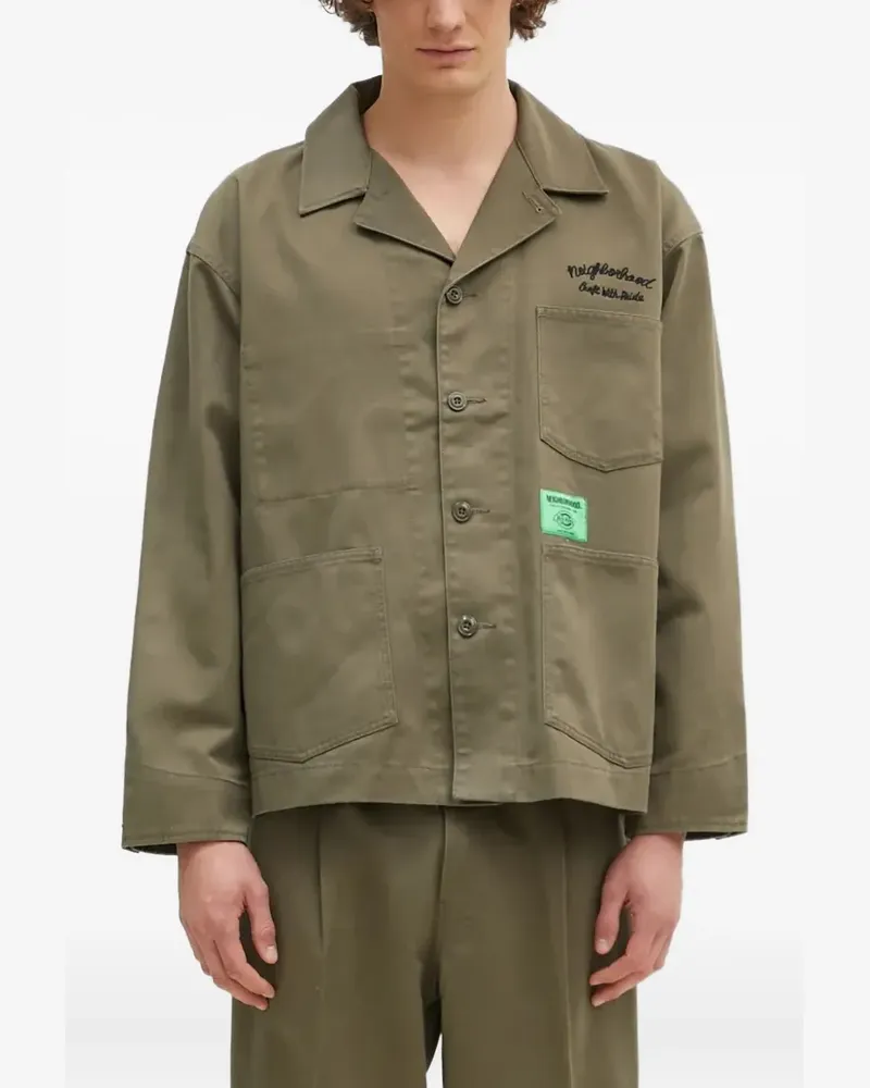 Neighborhood Bestickte Jacke mit aufgesetzter Tasche - Grün Grün