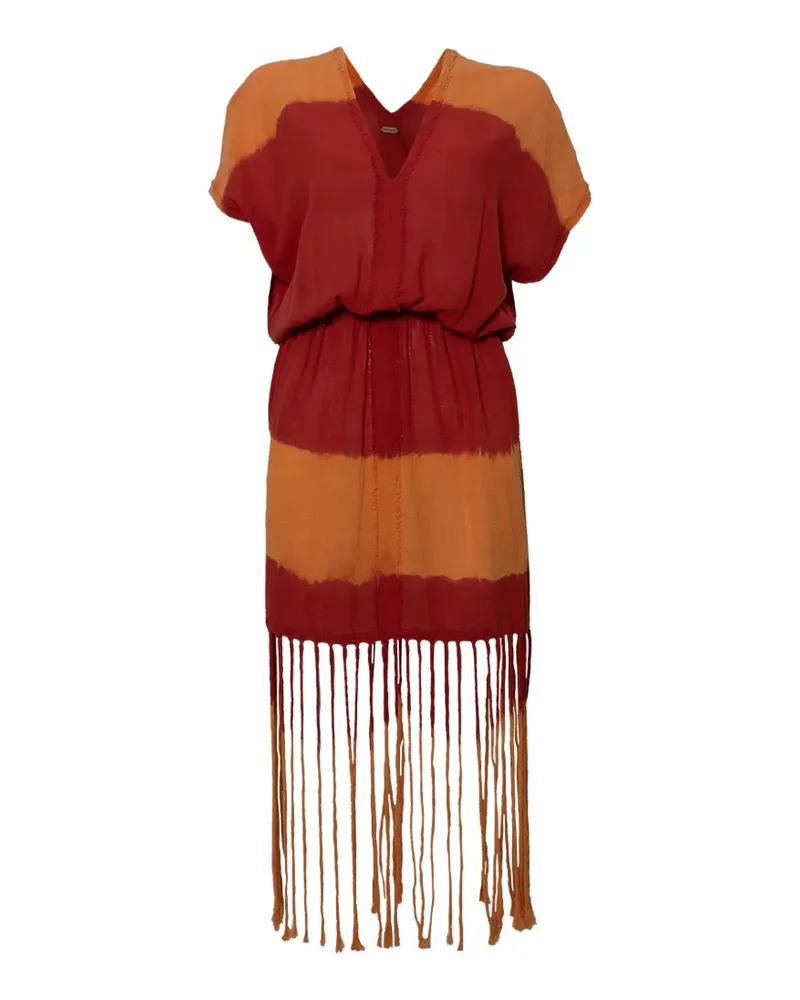 Caravana Kaxlan fringe-trim mini dress - Rot Rot