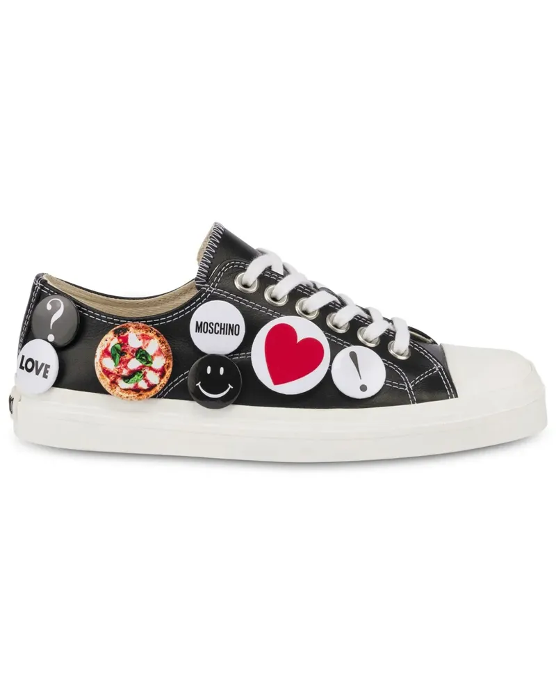 Moschino Sneakers mit Anstecknadel - Schwarz Schwarz