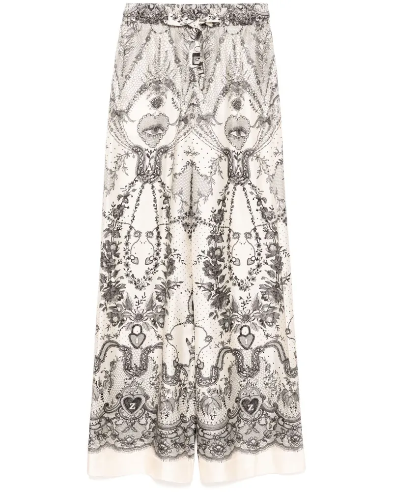 Zimmermann Crush Hose mit Taillenzug - Weiß Weiß